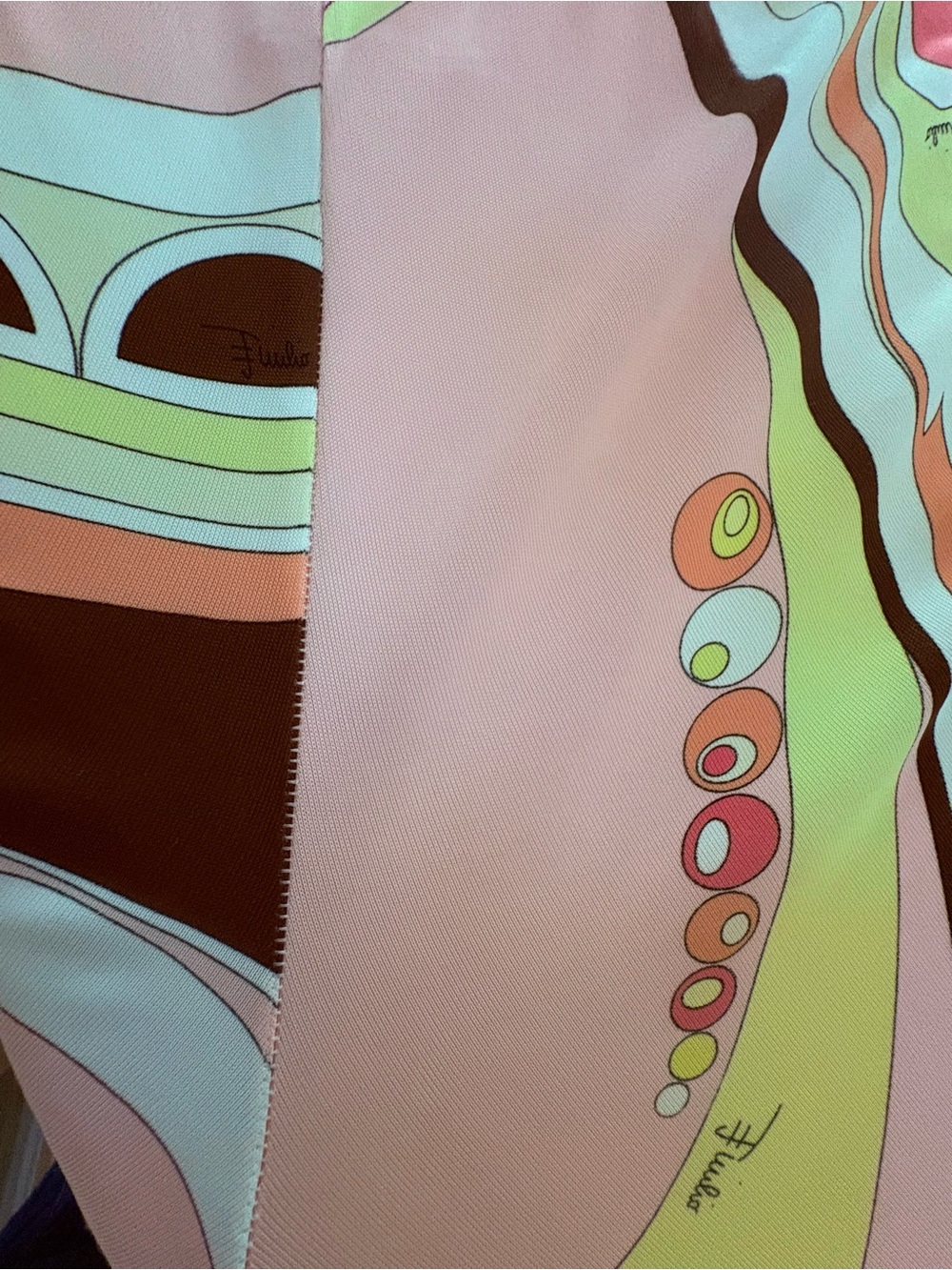 Auth Emilio Pucci Vibrant Abstract Print Wide Leg Jersey Knit Pants IT 44/US 10 - Picture 11 of 11
